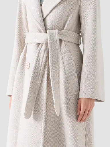 Akris punto Women's Herringbone Wool Coat - Oat Winter White | Thumbnail 5 Akris punto Women's Herringbone Wool Coat - Oat Winter White | Thumbnail 5