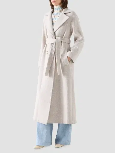 Akris punto Women's Herringbone Wool Coat - Oat Winter White | Thumbnail 6 Akris punto Women's Herringbone Wool Coat - Oat Winter White | Thumbnail 6