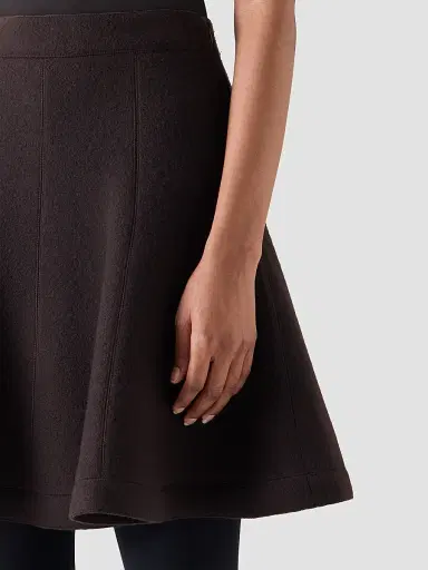 Akris punto Women's Boiled Wool Panel Mini Skirt - Espresso | Thumbnail 5 Akris punto Women's Boiled Wool Panel Mini Skirt - Espresso | Thumbnail 5