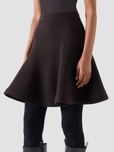 Akris punto Women's Boiled Wool Panel Mini Skirt - Espresso | Thumbnail 6 Akris punto Women's Boiled Wool Panel Mini Skirt - Espresso | Thumbnail 6