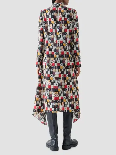 Akris punto Women's Small Dice-Print Wool Shirtdress | Thumbnail 3 Akris punto Women's Small Dice-Print Wool Shirtdress | Thumbnail 3