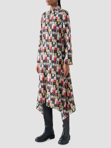 Akris punto Women's Small Dice-Print Wool Shirtdress | Thumbnail 6 Akris punto Women's Small Dice-Print Wool Shirtdress | Thumbnail 6