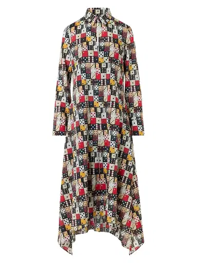 Akris punto Women's Small Dice-Print Wool Shirtdress | Thumbnail 1 Akris punto Women's Small Dice-Print Wool Shirtdress | Thumbnail 1