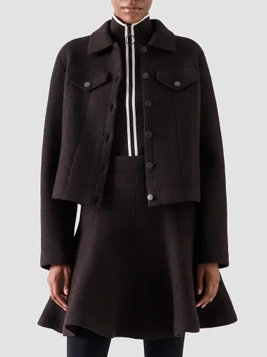 Akris punto Women's Boiled Wool Jacket - Espresso | Thumbnail 4 Akris punto Women's Boiled Wool Jacket - Espresso | Thumbnail 4