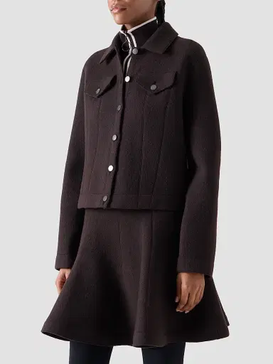 Akris punto Women's Boiled Wool Jacket - Espresso | Thumbnail 6 Akris punto Women's Boiled Wool Jacket - Espresso | Thumbnail 6