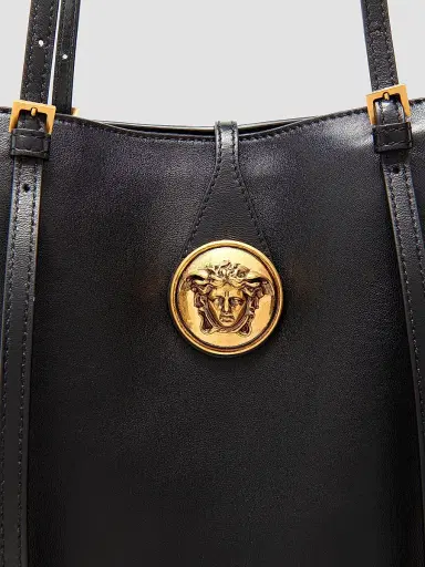 Versace Women's Medusa Leather Tote Bag - Black Gold | Thumbnail 3 Versace Women's Medusa Leather Tote Bag - Black Gold | Thumbnail 3