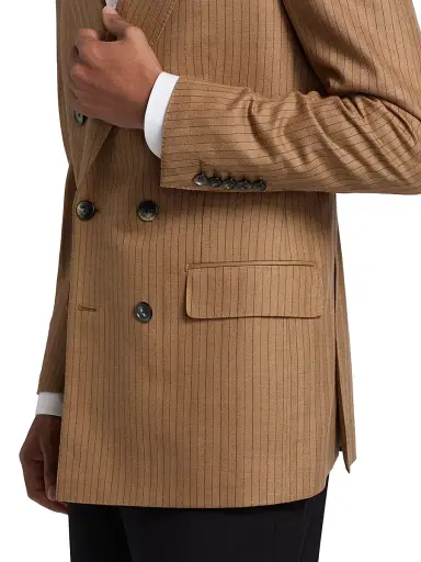 Tom Ford Men's Herringbone Stripe Double-Breasted Blazer | Thumbnail 5 Tom Ford Men's Herringbone Stripe Double-Breasted Blazer | Thumbnail 5
