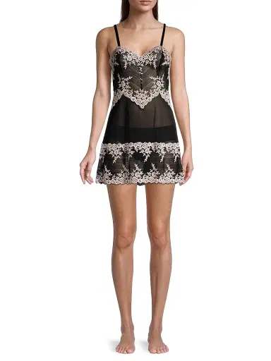 Wacoal Women's Embrace Lace Chemise - Black | Thumbnail 2 Wacoal Women's Embrace Lace Chemise - Black | Thumbnail 2