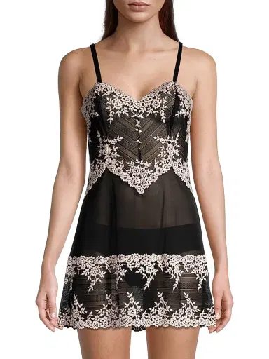 Wacoal Women's Embrace Lace Chemise - Black | Thumbnail 3 Wacoal Women's Embrace Lace Chemise - Black | Thumbnail 3