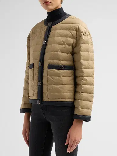 Veronica Beard Women's Pearson Quilted Button-Front Jacket - Desert Taupe Black | Thumbnail 4 Veronica Beard Women's Pearson Quilted Button-Front Jacket - Desert Taupe Black | Thumbnail 4