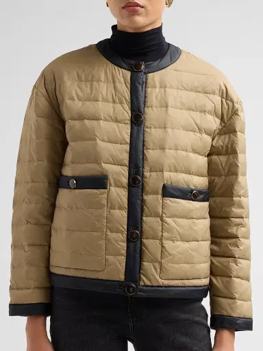 Veronica Beard Women's Pearson Quilted Button-Front Jacket - Desert Taupe Black | Thumbnail 5 Veronica Beard Women's Pearson Quilted Button-Front Jacket - Desert Taupe Black | Thumbnail 5