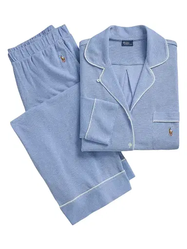 Polo Ralph Lauren Women's Knit Oxford Madison Pajamas - Ultramarine | Thumbnail 1 Polo Ralph Lauren Women's Knit Oxford Madison Pajamas - Ultramarine | Thumbnail 1