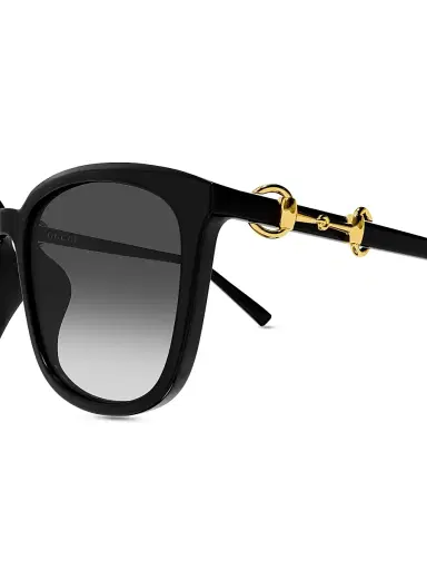 Gucci Women's Through Horsebit 56MM Square Sunglasses - Black | Thumbnail 3 Gucci Women's Through Horsebit 56MM Square Sunglasses - Black | Thumbnail 3