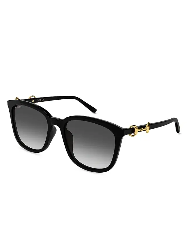 Women's Through Horsebit 56MM Square Sunglasses - Black Women's Through Horsebit 56MM Square Sunglasses - Black