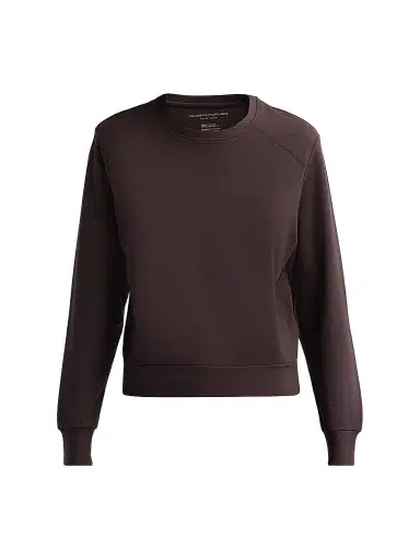 Majestic Filatures Women's French Terry Crop Crewneck Sweatshirt - Chocolate Mousse | Thumbnail 1 Majestic Filatures Women's French Terry Crop Crewneck Sweatshirt - Chocolate Mousse | Thumbnail 1