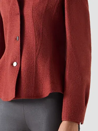 Akris punto Women's Boiled Wool Short Jacket - Copper | Thumbnail 5 Akris punto Women's Boiled Wool Short Jacket - Copper | Thumbnail 5