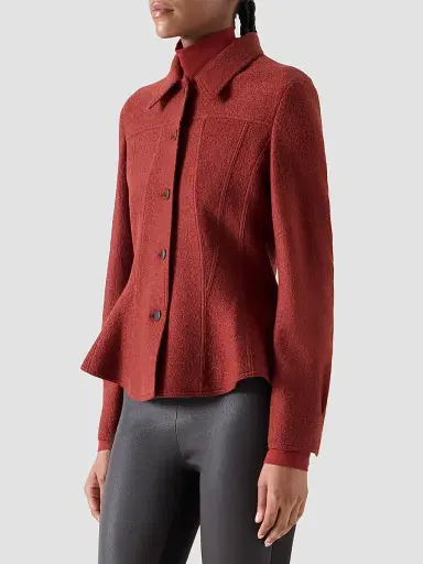 Akris punto Women's Boiled Wool Short Jacket - Copper | Thumbnail 6 Akris punto Women's Boiled Wool Short Jacket - Copper | Thumbnail 6