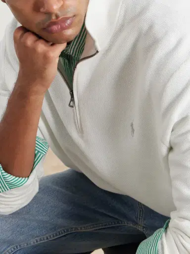 Polo Ralph Lauren Logo-Embroidered Cotton Half-Zip Sweater - Men | Thumbnail 5 Polo Ralph Lauren Logo-Embroidered Cotton Half-Zip Sweater - Men | Thumbnail 5