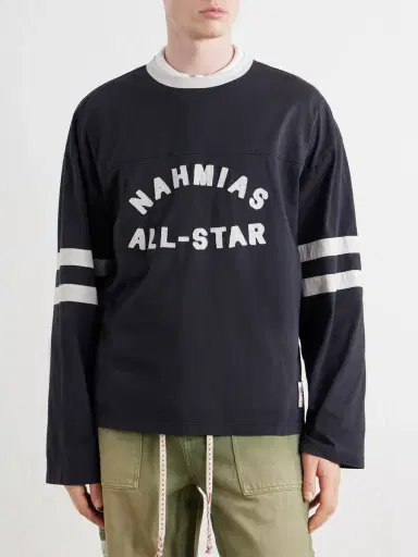 Nahmias All Star Varsity Logo-Appliquéd Striped Cotton-Jersey T-Shirt - Men | Thumbnail 3 Nahmias All Star Varsity Logo-Appliquéd Striped Cotton-Jersey T-Shirt - Men | Thumbnail 3