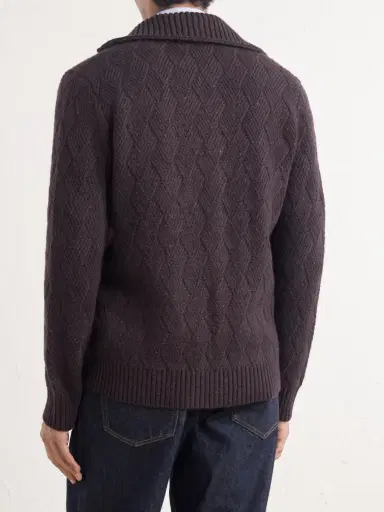 ELEVENTY Cable-Knit Wool and Cashmere-Blend Zip-Up Sweater - Men | Thumbnail 4 ELEVENTY Cable-Knit Wool and Cashmere-Blend Zip-Up Sweater - Men | Thumbnail 4