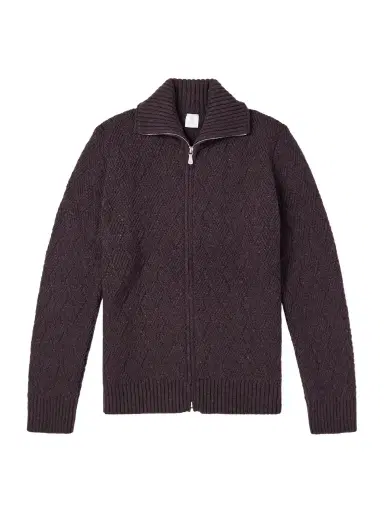 ELEVENTY Cable-Knit Wool and Cashmere-Blend Zip-Up Sweater - Men | Thumbnail 1 ELEVENTY Cable-Knit Wool and Cashmere-Blend Zip-Up Sweater - Men | Thumbnail 1