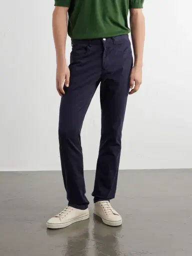 Canali Tapered Cotton-Blend Twill Trousers - Men | Thumbnail 3 Canali Tapered Cotton-Blend Twill Trousers - Men | Thumbnail 3