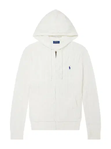 Polo Ralph Lauren Logo-Embriodered Cable-Knit Cotton Zip-Up Hoodie - Men | Thumbnail 1 Polo Ralph Lauren Logo-Embriodered Cable-Knit Cotton Zip-Up Hoodie - Men | Thumbnail 1