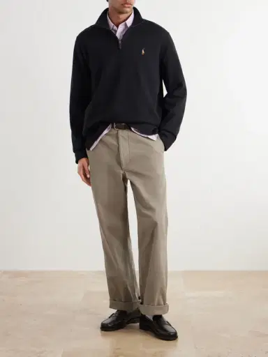 Polo Ralph Lauren Logo-Embroidered Ribbed Cotton Half-Zip Sweater - Men | Thumbnail 2 Polo Ralph Lauren Logo-Embroidered Ribbed Cotton Half-Zip Sweater - Men | Thumbnail 2