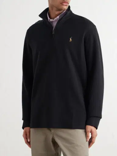 Polo Ralph Lauren Logo-Embroidered Ribbed Cotton Half-Zip Sweater - Men | Thumbnail 3 Polo Ralph Lauren Logo-Embroidered Ribbed Cotton Half-Zip Sweater - Men | Thumbnail 3
