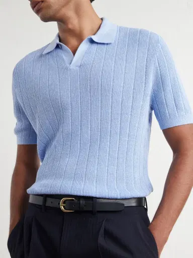 Polo Ralph Lauren Ribbed Linen Polo Shirt - Men | Thumbnail 5 Polo Ralph Lauren Ribbed Linen Polo Shirt - Men | Thumbnail 5