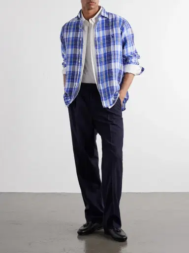 Polo Ralph Lauren Logo-Embroidered Checked Linen Shirt - Men | Thumbnail 2 Polo Ralph Lauren Logo-Embroidered Checked Linen Shirt - Men | Thumbnail 2