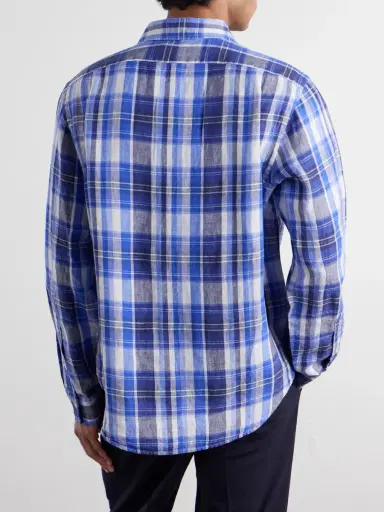Polo Ralph Lauren Logo-Embroidered Checked Linen Shirt - Men | Thumbnail 4 Polo Ralph Lauren Logo-Embroidered Checked Linen Shirt - Men | Thumbnail 4