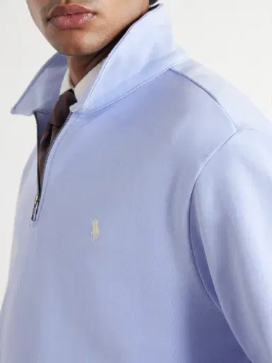 Polo Ralph Lauren Logo-Embroidered Cotton-Jersey Half-Zip Sweatshirt - Men | Thumbnail 5 Polo Ralph Lauren Logo-Embroidered Cotton-Jersey Half-Zip Sweatshirt - Men | Thumbnail 5
