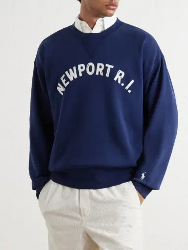 Polo Ralph Lauren Appliquéd Cotton-Blend Jersey Sweatshirt - Men | Thumbnail 3 Polo Ralph Lauren Appliquéd Cotton-Blend Jersey Sweatshirt - Men | Thumbnail 3
