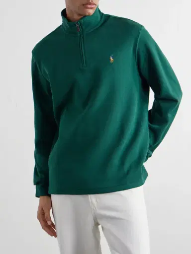 Polo Ralph Lauren Logo-Embroidered Cotton-Jersey Half-Zip Sweatshirt - Men | Thumbnail 3 Polo Ralph Lauren Logo-Embroidered Cotton-Jersey Half-Zip Sweatshirt - Men | Thumbnail 3