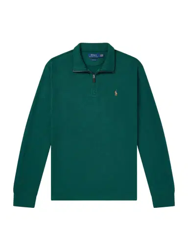 Polo Ralph Lauren Logo-Embroidered Cotton-Jersey Half-Zip Sweatshirt - Men | Thumbnail 1 Polo Ralph Lauren Logo-Embroidered Cotton-Jersey Half-Zip Sweatshirt - Men | Thumbnail 1