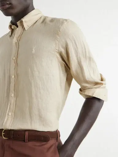 Polo Ralph Lauren Button-Down Logo-Embroidered Linen Shirt - Men | Thumbnail 5 Polo Ralph Lauren Button-Down Logo-Embroidered Linen Shirt - Men | Thumbnail 5