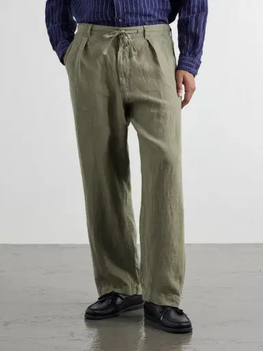 Polo Ralph Lauren The Lateef Straight-Leg Pleated Linen Drawstring Trousers - Men | Thumbnail 3 Polo Ralph Lauren The Lateef Straight-Leg Pleated Linen Drawstring Trousers - Men | Thumbnail 3