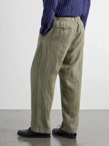 Polo Ralph Lauren The Lateef Straight-Leg Pleated Linen Drawstring Trousers - Men | Thumbnail 4 Polo Ralph Lauren The Lateef Straight-Leg Pleated Linen Drawstring Trousers - Men | Thumbnail 4