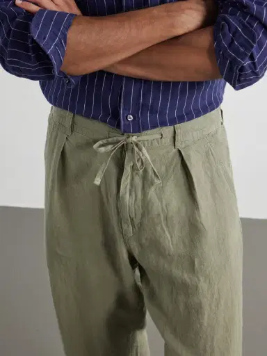 Polo Ralph Lauren The Lateef Straight-Leg Pleated Linen Drawstring Trousers - Men | Thumbnail 5 Polo Ralph Lauren The Lateef Straight-Leg Pleated Linen Drawstring Trousers - Men | Thumbnail 5