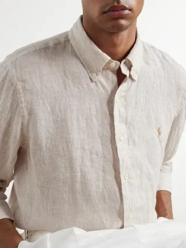 Polo Ralph Lauren Logo-Embroidered Striped Linen Shirt - Men | Thumbnail 5 Polo Ralph Lauren Logo-Embroidered Striped Linen Shirt - Men | Thumbnail 5