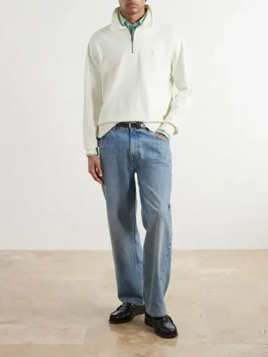 Polo Ralph Lauren Logo-Embroidered Cotton-Jersey Half-Zip Sweatshirt - Men | Thumbnail 2 Polo Ralph Lauren Logo-Embroidered Cotton-Jersey Half-Zip Sweatshirt - Men | Thumbnail 2