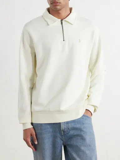 Polo Ralph Lauren Logo-Embroidered Cotton-Jersey Half-Zip Sweatshirt - Men | Thumbnail 3 Polo Ralph Lauren Logo-Embroidered Cotton-Jersey Half-Zip Sweatshirt - Men | Thumbnail 3
