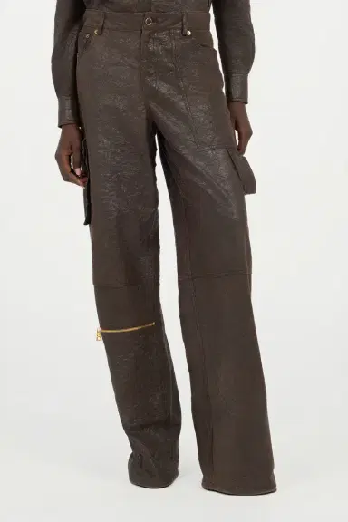 Roberto Cavalli Dark Brown Genuine Leather Pants | Thumbnail 2 Roberto Cavalli Dark Brown Genuine Leather Pants | Thumbnail 2