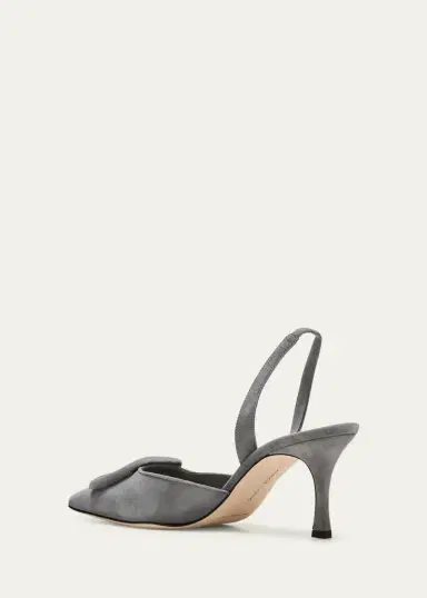 Manolo Blahnik Maysli Suede Buckle Halter Pumps | Thumbnail 4 Manolo Blahnik Maysli Suede Buckle Halter Pumps | Thumbnail 4