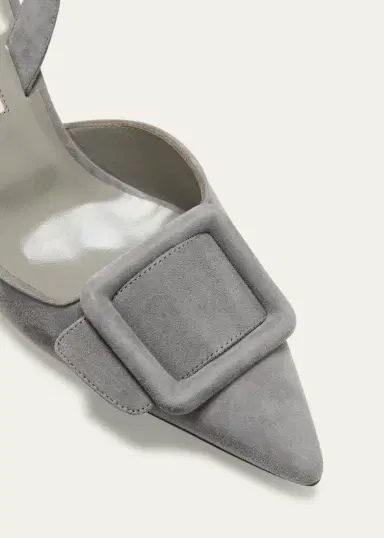 Manolo Blahnik Maysli Suede Buckle Halter Pumps | Thumbnail 5 Manolo Blahnik Maysli Suede Buckle Halter Pumps | Thumbnail 5