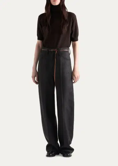 Prada Turtleneck Superfine Cashmere Short-Sleeve Sweater | Thumbnail 2 Prada Turtleneck Superfine Cashmere Short-Sleeve Sweater | Thumbnail 2