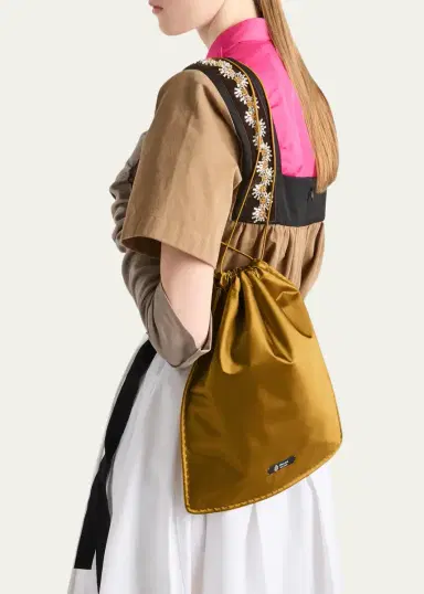 Prada Wish Silk Duchesse Drawstring Pouch Bag | Thumbnail 6 Prada Wish Silk Duchesse Drawstring Pouch Bag | Thumbnail 6