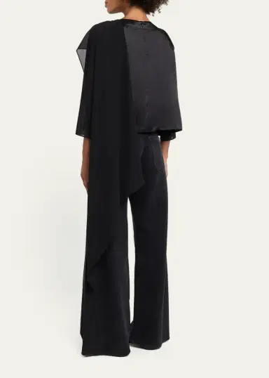Maison Margiela Asymmetric Draped Chiffon Top | Thumbnail 3 Maison Margiela Asymmetric Draped Chiffon Top | Thumbnail 3