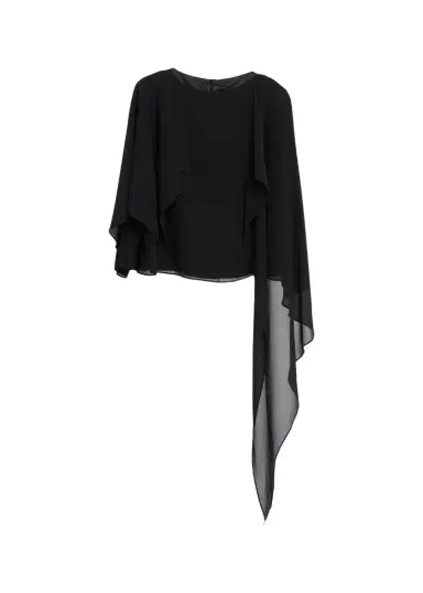 Maison Margiela Asymmetric Draped Chiffon Top | Thumbnail 1 Maison Margiela Asymmetric Draped Chiffon Top | Thumbnail 1